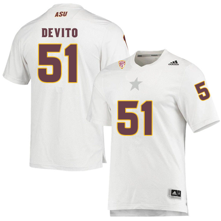 Men #51 Dylan DeVitoArizona State Sun Devils College Football Jerseys Sale-White - Click Image to Close